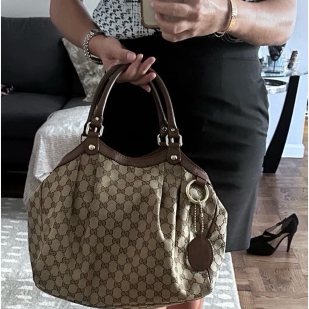 Gucci Sukey canvas leather med tote